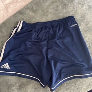 navy blue adidas workout shorts
